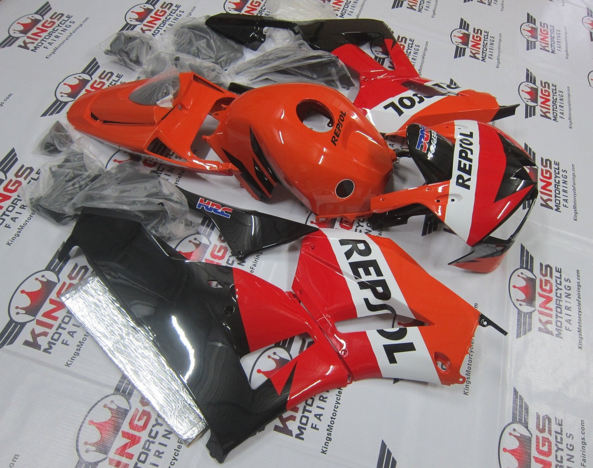 Honda CBR600RR Fairing Pieces (2013-2023) Red, Orange, White, Black HRC Repsol at KingsMotorcycleFairings.com