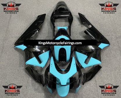 Honda CBR600RR Fairings (2003-2004) Turquoise Blue, Black Gloss from KingsMotorcycleFairings.com