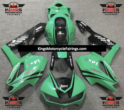 Honda CBR600RR Fairings (2013-2023) Green, Black, White HANNspree at KingsMotorcycleFairings.com
