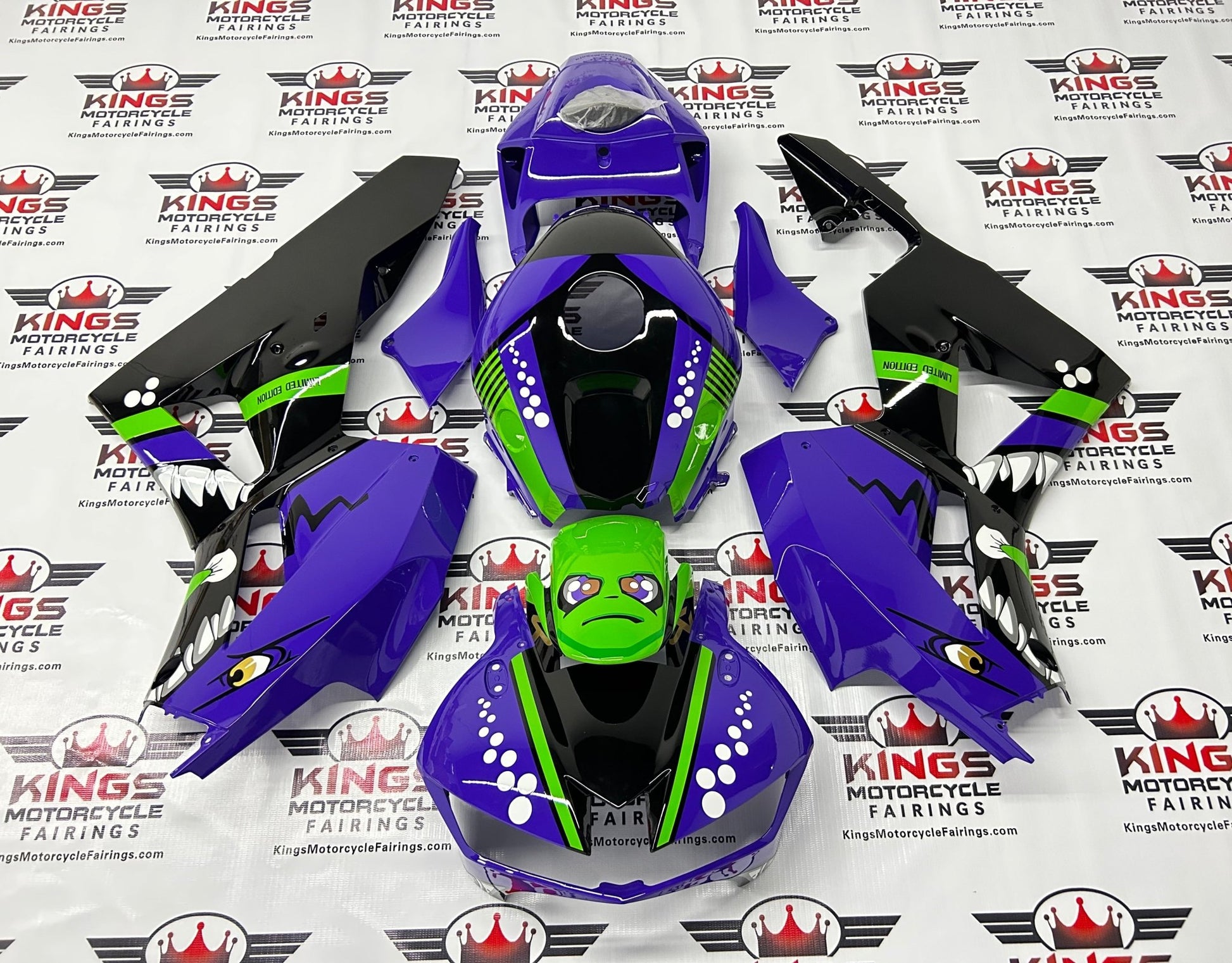 Honda CBR600RR Fairings (2013-2023) Purple, Black, Green Creature at KingsMotorcycleFairings.com