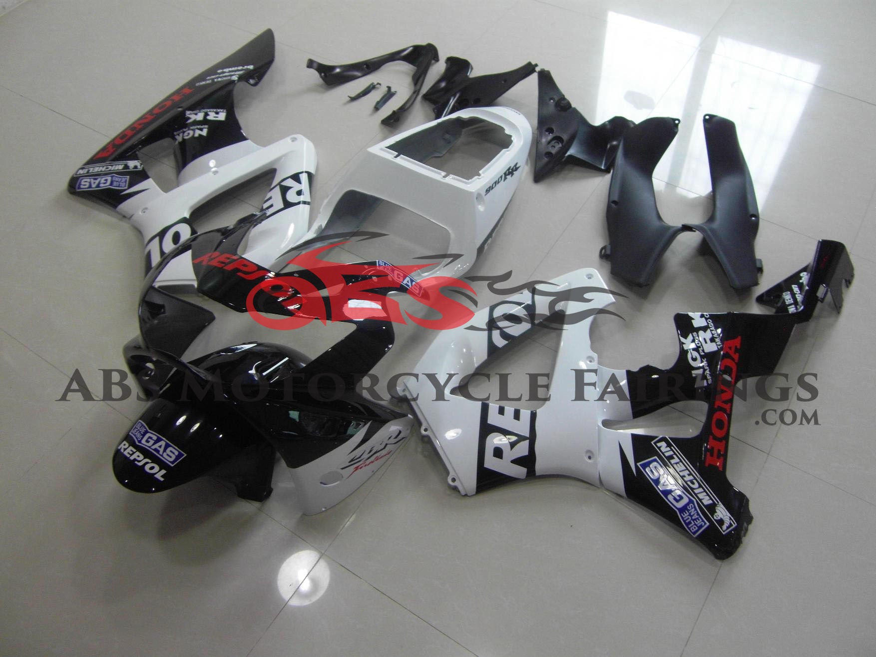 Honda CBR900RR 929 Fairings (2000-2001) Black, White Repsol at KingsMotorcycleFairings.com