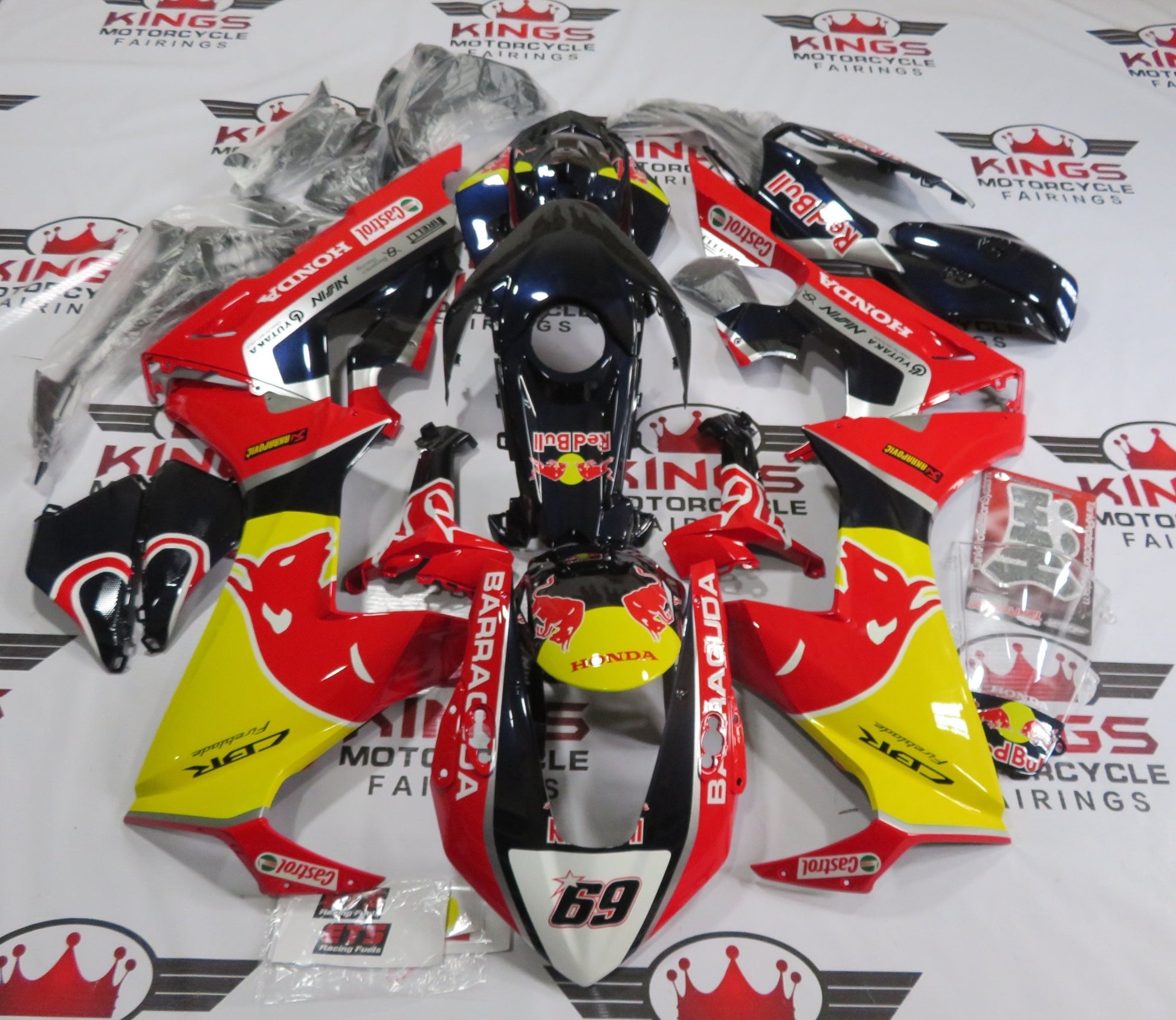 Honda CBR 1000RR Fairing Set (2017-2025) Red, Yellow, White, Black RedBull Hayden at KingsMotorcycleFairings.com