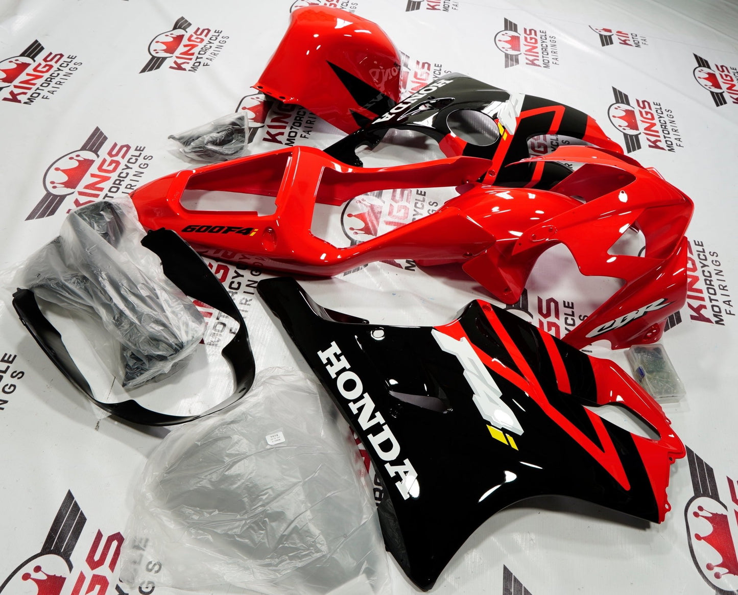 Honda CBR 600F4i Fairings (2001-2003) Red, Black at KingsMotorcycleFairings.com