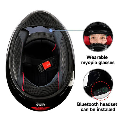 The HNJ Full-Face Motorcycle Helmet with Cat Ears is brought to you by Kings Motorcycle Fairings