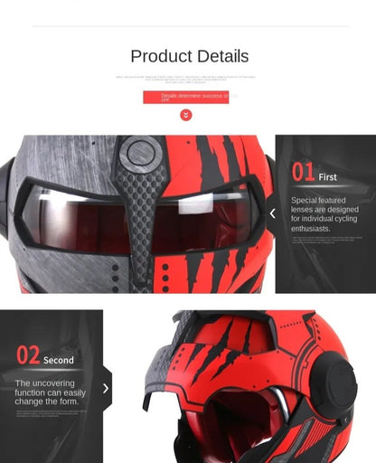 Iron Man Full Face Modular Motorcycle Helmet by KingsMotorcycleFairings.com