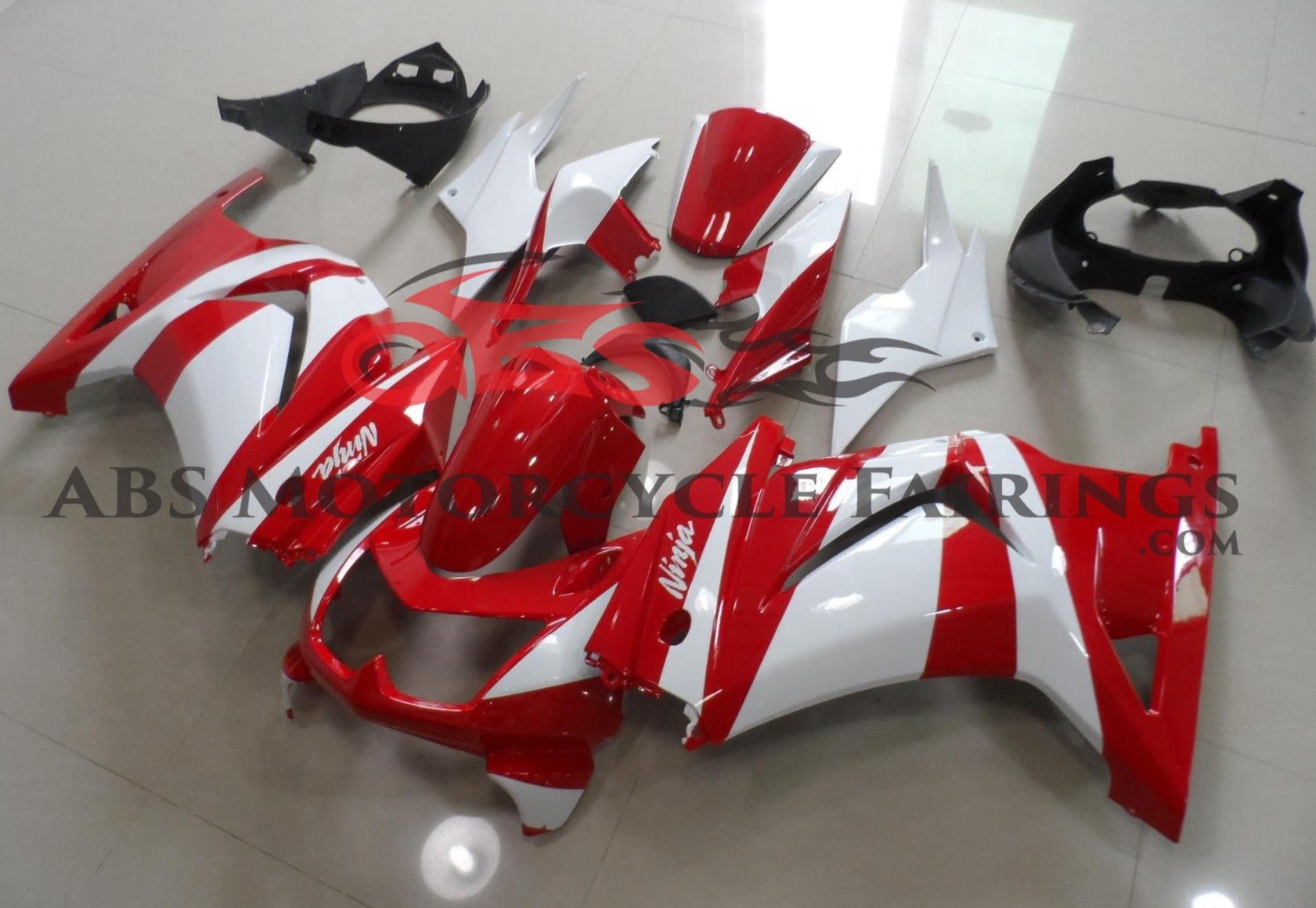 Kawasaki Ninja 250R Fairings (2008-2013) Red, White from KingsMotorcycleFairings.com
