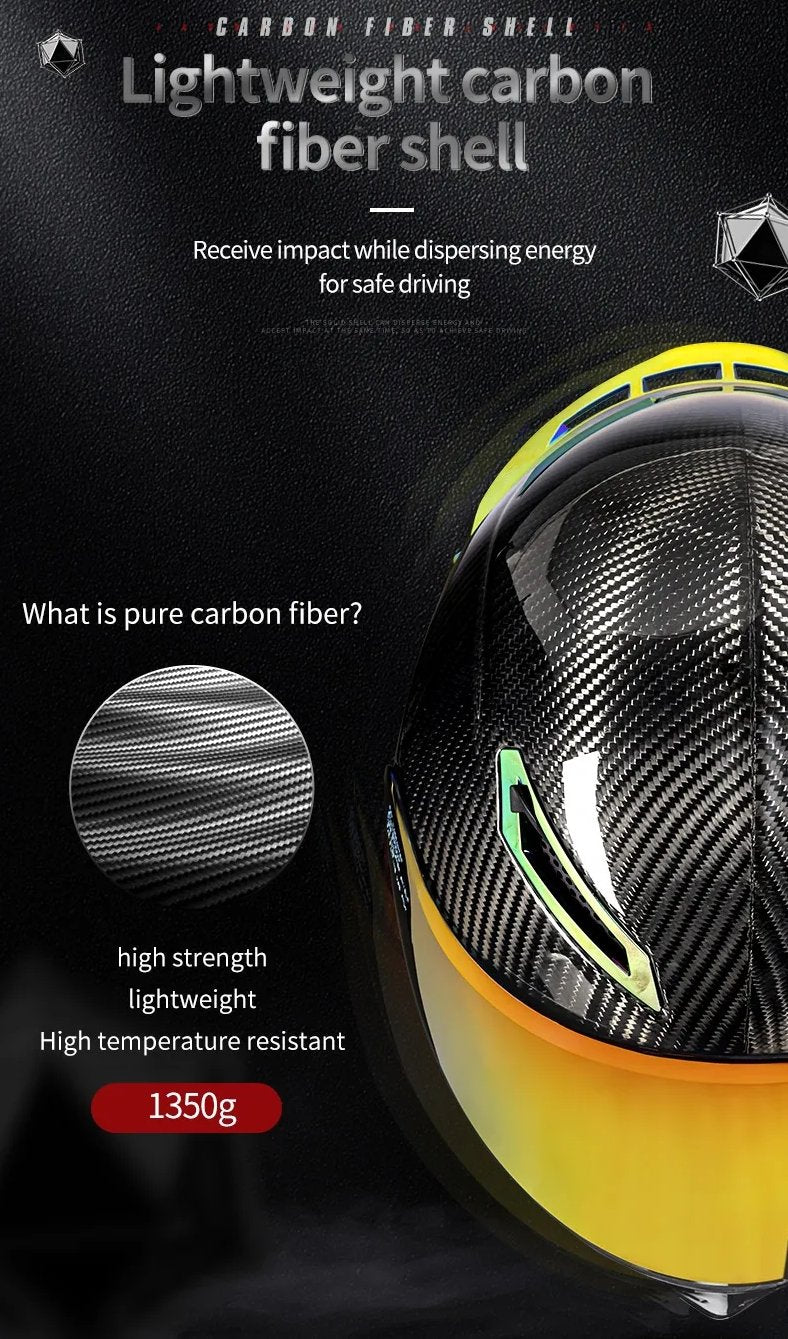 KingsMotorcycleFairings.com 3k Twill Carbon Fiber Motorcycle Helmet