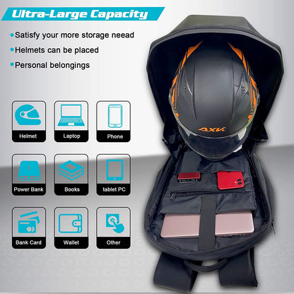 LED Hard Shell Waterproof Motorcycle Helmet Backpack is brought to you by Kings Motorcycle Fairings - KingsMotorcycleFairings.com