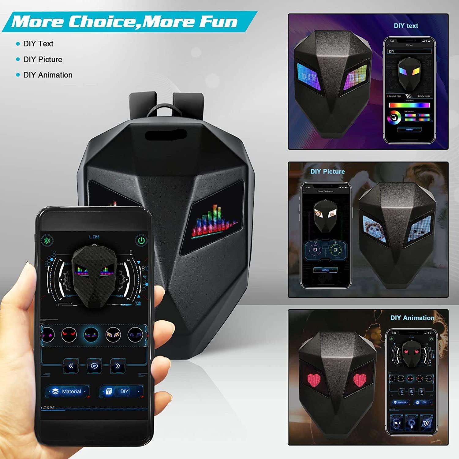 LED Hard Shell Waterproof Motorcycle Helmet Backpack is brought to you by Kings Motorcycle Fairings - KingsMotorcycleFairings.com