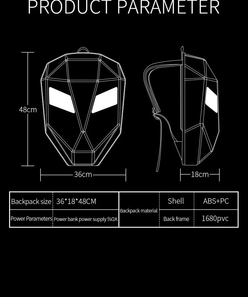 LED Hard Shell Waterproof Motorcycle Helmet Backpack is brought to you by Kings Motorcycle Fairings - KingsMotorcycleFairings.com