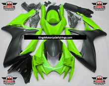 Suzuki GSXR600 Fairings (2006-2007) Lime Green, Matte Black at KingsMotorcycleFairings.com