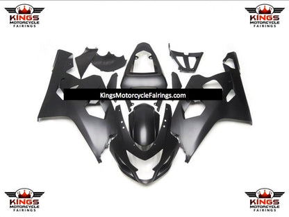 Matte Black Fairing Kit for a 2004 & 2005 Suzuki GSX-R750 motorcycle