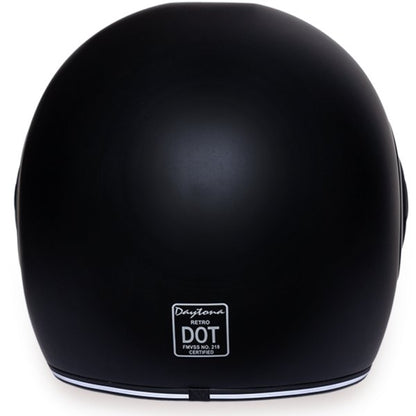 KINGS MATTE BLACK DAYTONA RETRO MOTORCYCLE HELMET - R1B