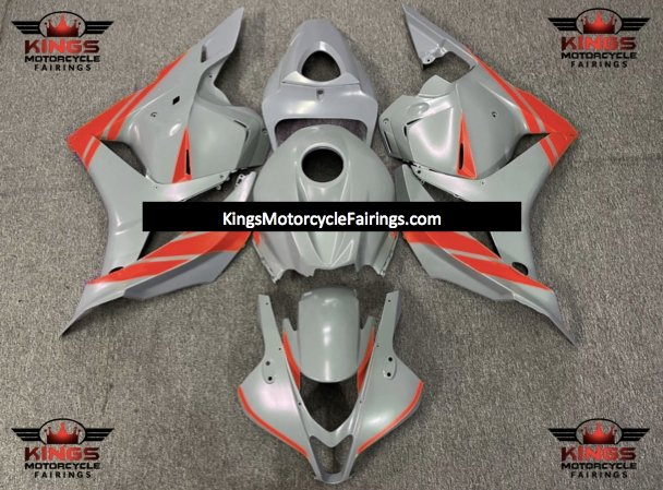 Matte Nardo Gray and Red Fairing Kit for a 2009, 2010, 2011 & 2012 Honda CBR600RR motorcycle