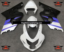 Suzuki GSXR600 (2004-2005) Matte White, Blue & Black Fairings