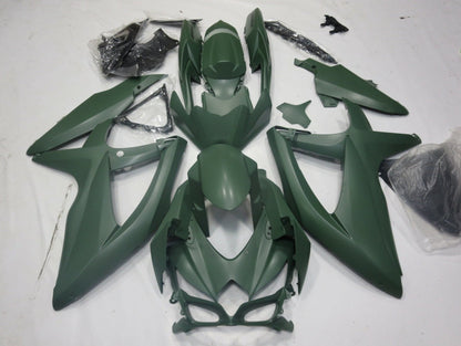 Matte Army Green Fairing Kit for a 2008, 2009, & 2010 Suzuki GSX-R600 motorcycle