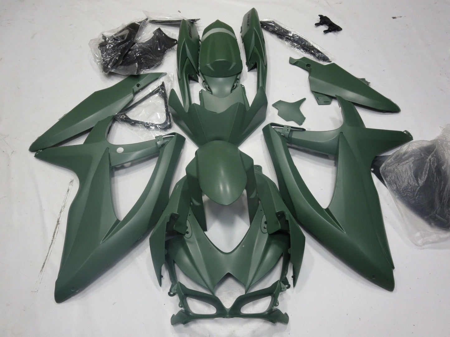 Matte Army Green Fairing Kit for a 2008, 2009 & 2010 Suzuki GSX-R750 motorcycle