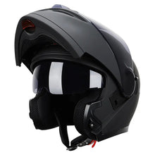 Matte Black HNJ Modular Full-Face Motorcycle Helmet with Horns brought to you by KingsMotorcycleFairings.com