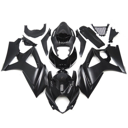 Matte Black and Gloss Black Fairing Kit for a 2007 & 2008 Suzuki GSX-R1000 motorcycle