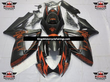 Matte Black and Matte Orange Tribal Corona Fairing Kit for a 2006 & 2007 Suzuki GSX-R600 motorcycle