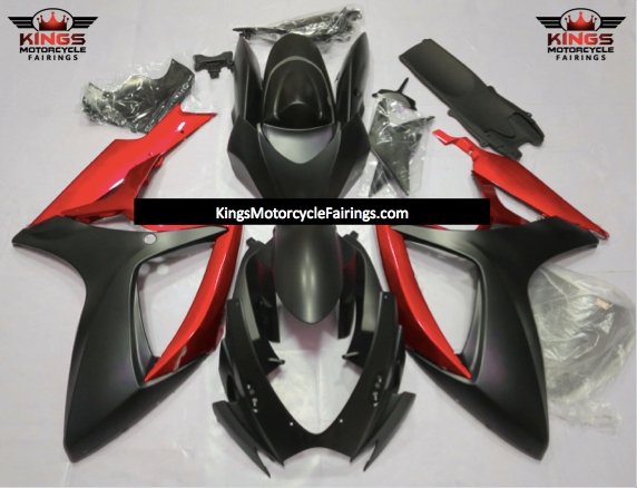 Suzuki GSXR750 (2006-2007) Matte Black & Red Fairings