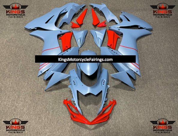Suzuki GSXR600 (2011-2023) Matte Blue & Red Fairings at KingsMotorcycleFairings.com