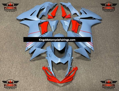 Suzuki GSXR600 (2011-2023) Matte Blue & Red Fairings at KingsMotorcycleFairings.com