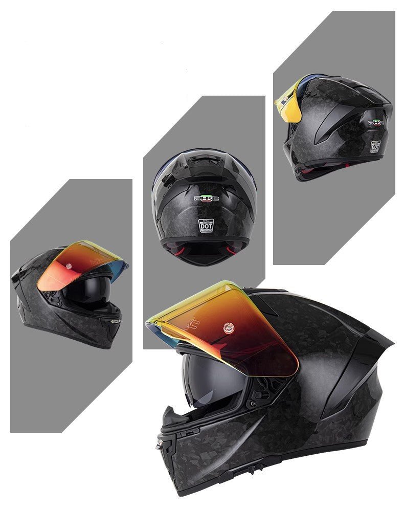 Matte Forged Carbon Fiber RHKC 360 Motorcycle Helmet at KingsMotorcycleFairings.com