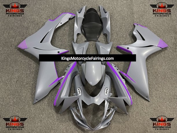 Suzuki GSXR600 (2011-2023) Matte Nardo Gray & Purple Fairings at KingsMotorcycleFairings.com
