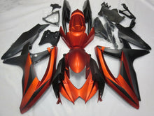 Matte Orange and Matte Black Fairing Kit for a 2008, 2009 & 2010 Suzuki GSX-R750 motorcycle