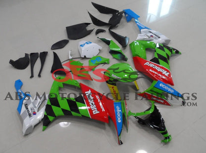Kawasaki Ninja ZX10R Fairings (2008-2010) Green, Red, Black Motocard from KingsMotorcycleFairings.com