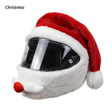 Red & White Christmas Santa Cartoon Motorcycle Helmet Cover is brought to you by KingsMotorcycleFairings.com