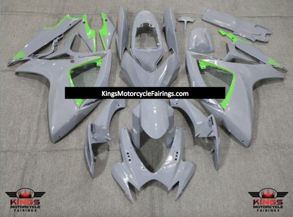 Nardo Gray and Green Fairing Kit for a 2006 & 2007 Suzuki GSX-R750 motorcycle