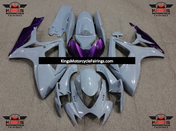 Nardo Gray and Purple Fairing Kit for a 2006 & 2007 Suzuki GSX-R750 motorcycle