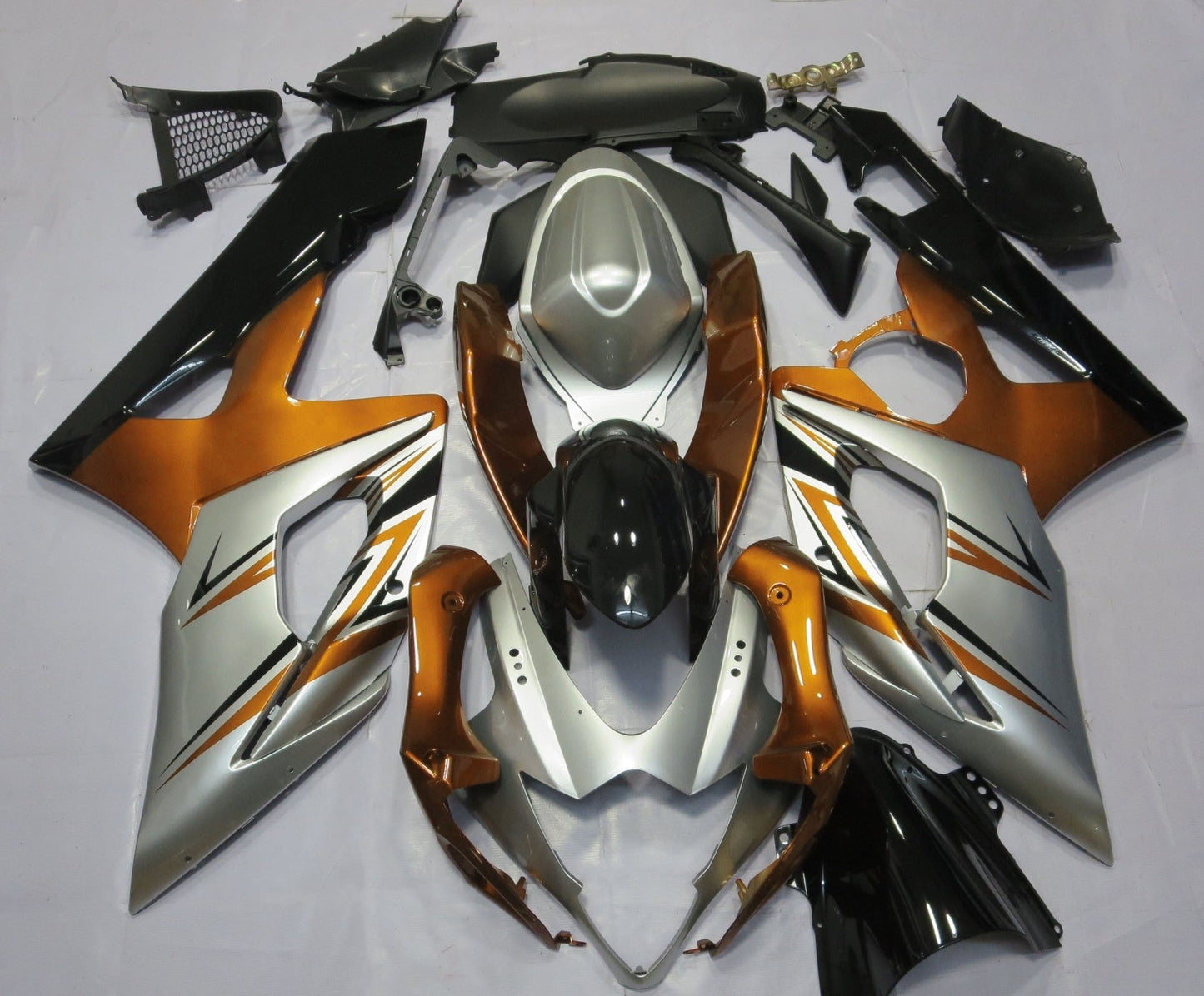 Orange, Silver and Black Fairing Kit for a 2005 & 2006 Suzuki GSX-R1000 motorcycle