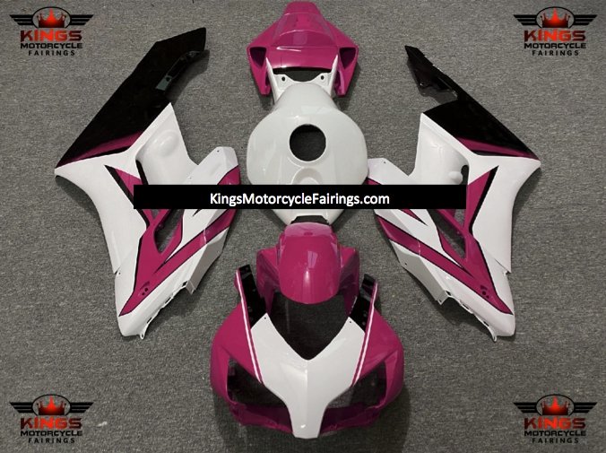 Pink, White and Black Fairing Kit for a 2004 and 2005 Honda CBR1000RR motorcycle