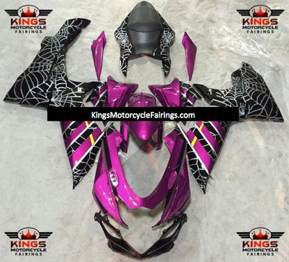 Suzuki GSXR600 (2011-2023) Pink, Black & Silver Spider Web Fairings at KingsMotorcycleFairings.com