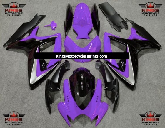 Purple, Black and Gray Fairing Kit for a 2006 & 2007 Suzuki GSX-R600 motorcycle