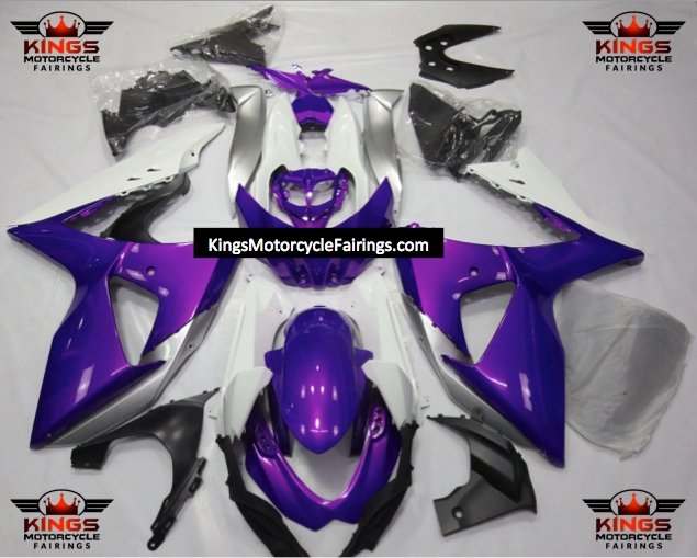Suzuki GSXR1000 (2009-2016) Purple, White & Silver Fairings