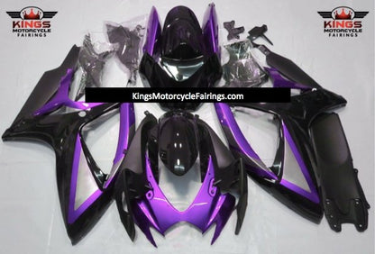 Purple, Black and Silver Fairing Kit for a 2006 & 2007 Suzuki GSX-R750 motorcycle