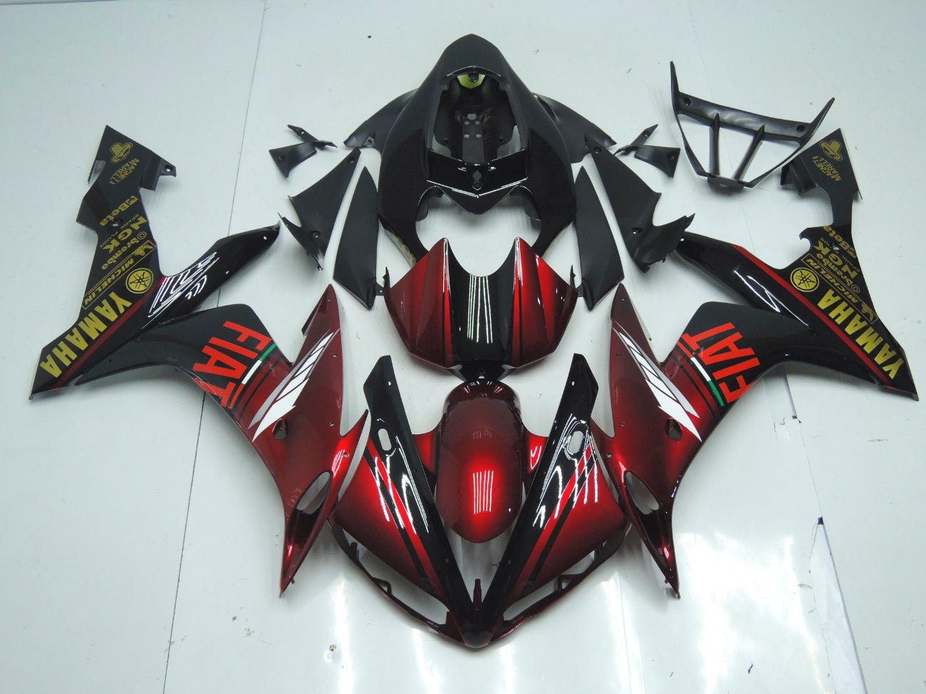 Candy Red and Black FIAT Fairing Kit for a 2007 & 2008 Yamaha YZF-R1 motorcycle