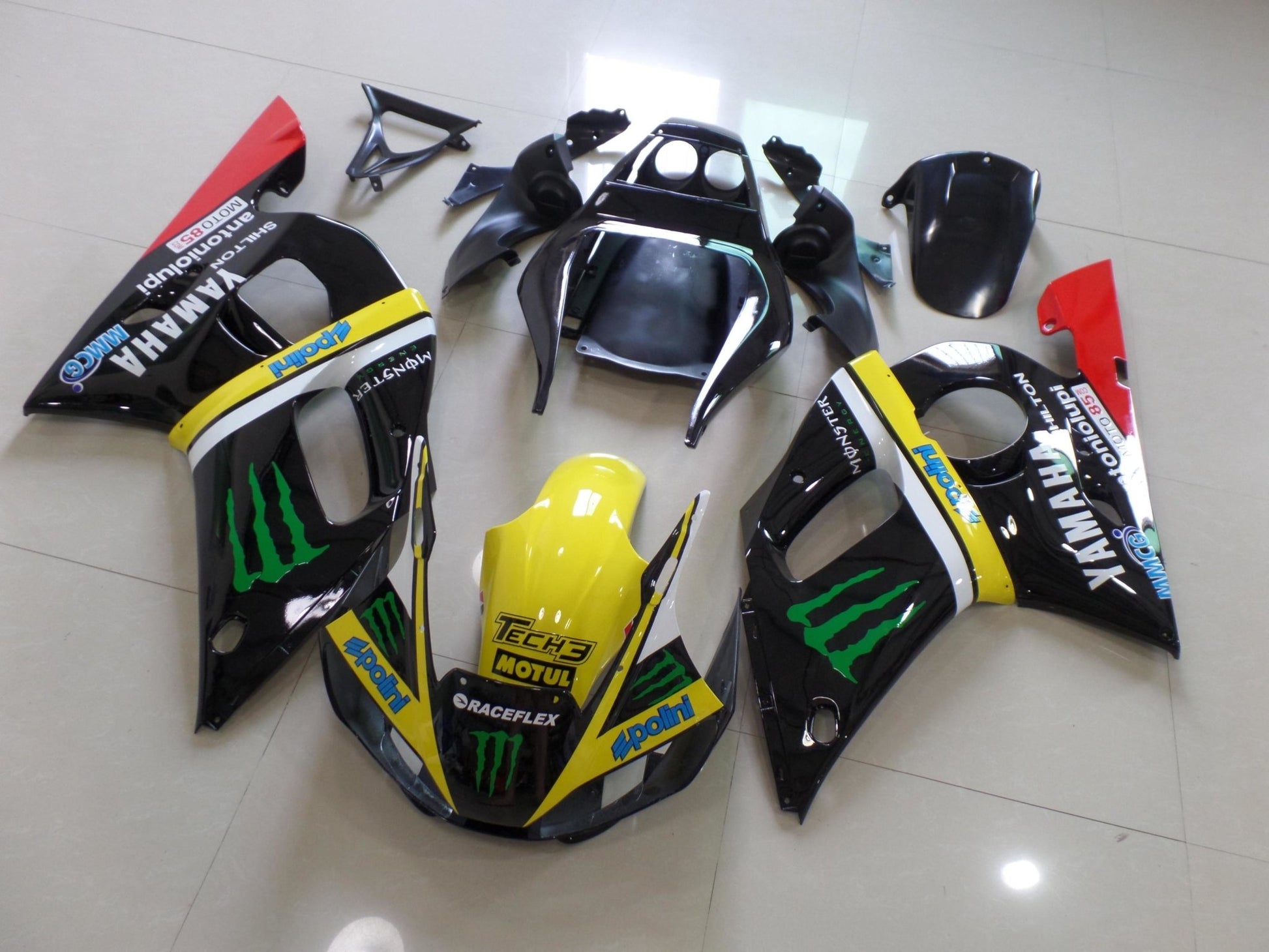 Yamaha YZF-R6 (1998-2002) Black & Yellow Monster Fairings