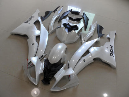 Pearl White, Black and Red Fairing Kit for a 2008, 2009, 2010, 2011, 2012, 2013, 2014, 2015 & 2016 Yamaha YZF-R6 motorcycle