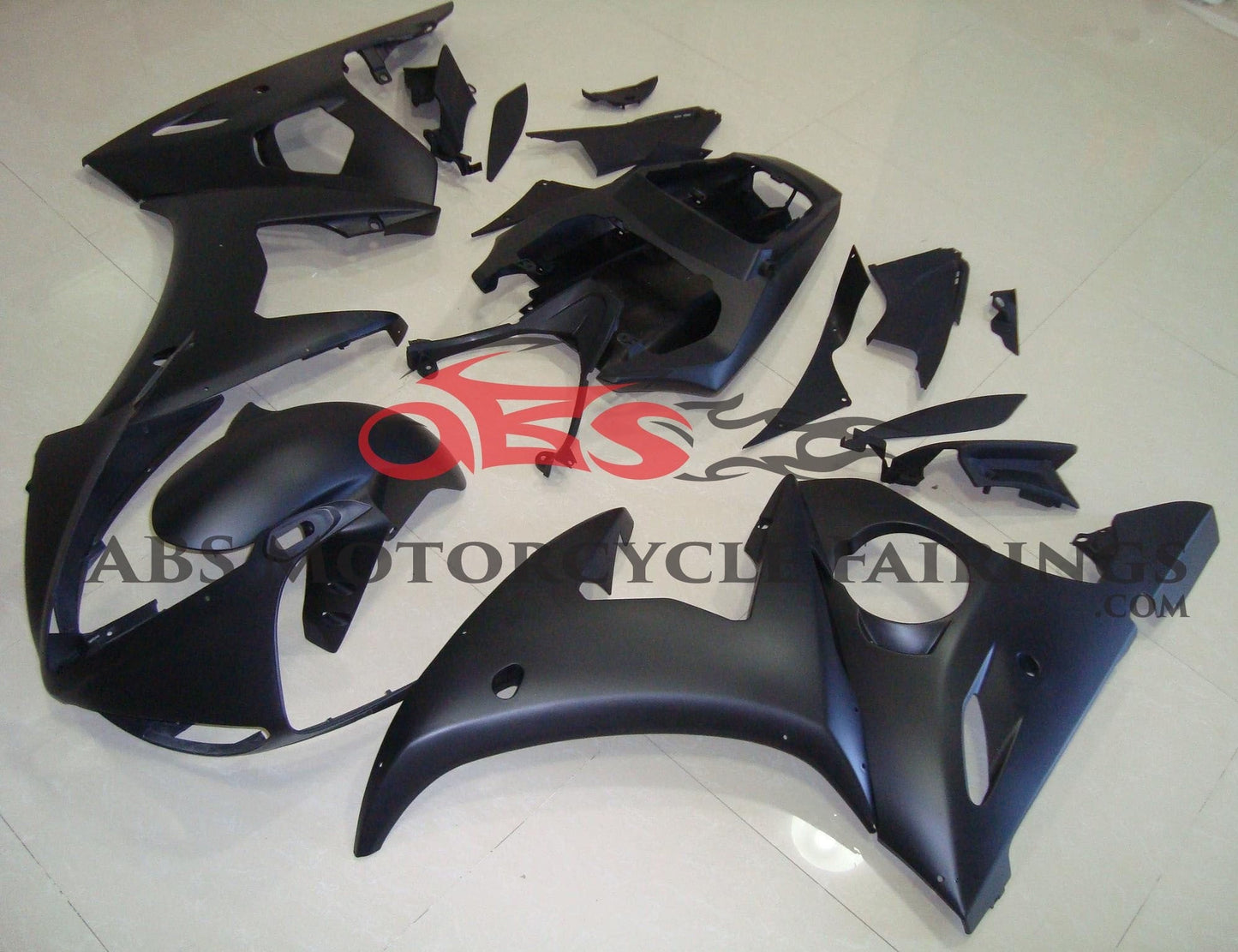 Matte Black Fairing Kit for a 2003 & 2004 Yamaha YZF-R6 motorcycle