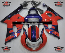 Red, Purple, White and Black Tribal Fairing Kit for a 2000, 2001, 2002 & 2003 Suzuki GSX-R750 motorcycle