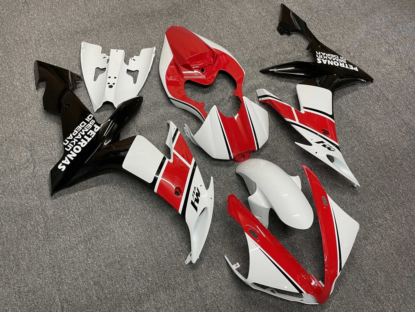 White, Red and Black Fairing Kit for a 2004, 2005 & 2006 Yamaha YZF-R1 motorcycle