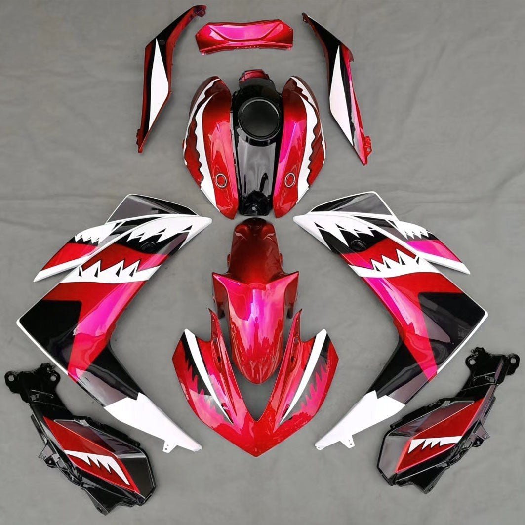 Red, White and Black Shark Teeth Fairing Kit for a Yamaha YZF-R3 2015, 2016, 2017 & 2018 motorcycle