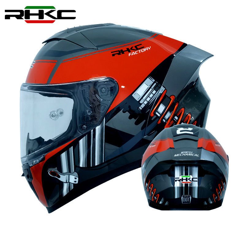 Red & Gray Shocks Motorcycle Helmet at KingsMotorcycleFairings.com
