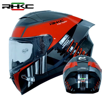 Red & Gray Shocks Motorcycle Helmet at KingsMotorcycleFairings.com