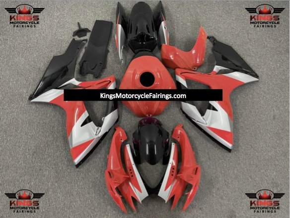 Red, Silver and Black Fairing Kit for a 2006 & 2007 Suzuki GSX-R750 motorcycle